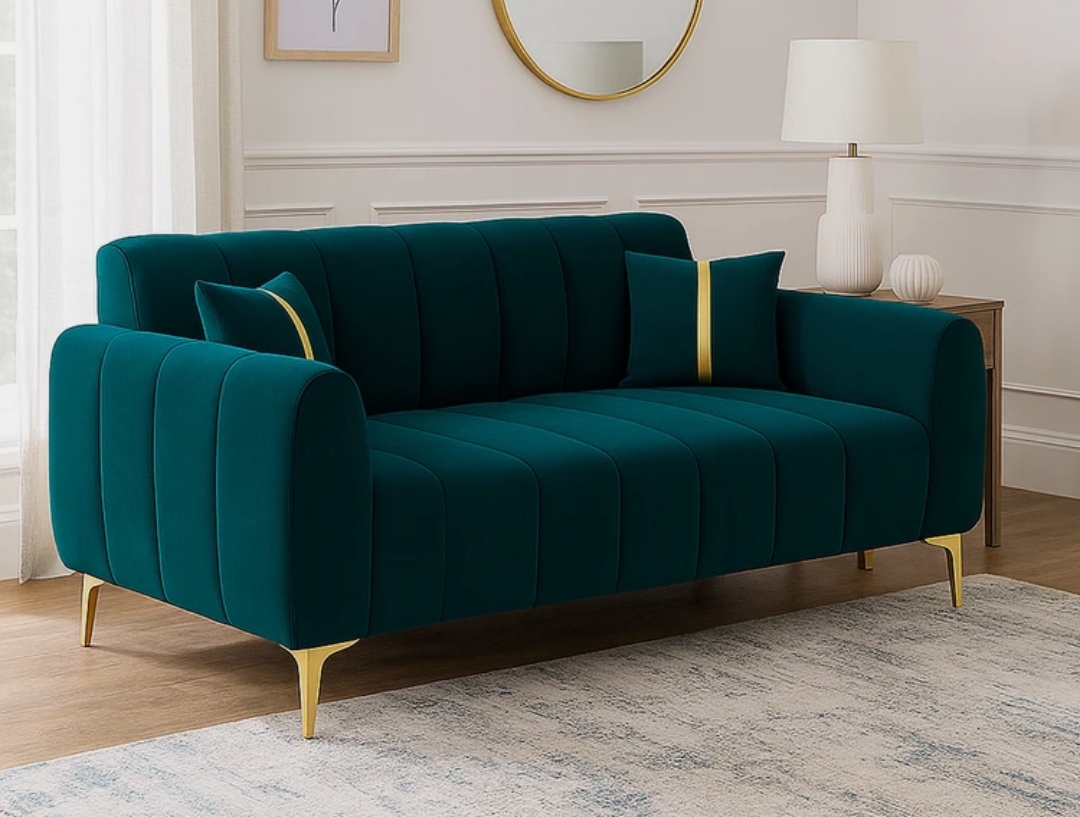 Premium Quality Velvet Fabric 3 Seater Sofa